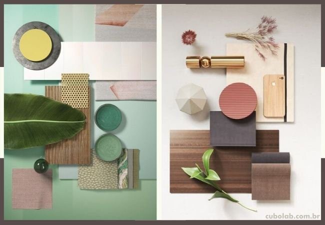 palettes and textures on mood board
